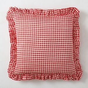 Heather Taylor Red Gingham 20x20 Throw Pillow Covers